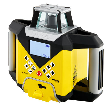 Nivel System NL720R Digital – laser obrotowy czerwony 700 m z autowpasowaniem i cyfrowym czujnikiem RD500R Digital